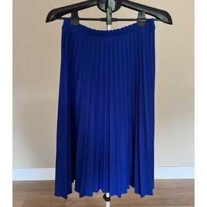 Sarah K Skirt Women's 14 Blue Midi Boho Hippie Cottage Pleated 70s